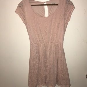 Baby pink floral short sleeve dress